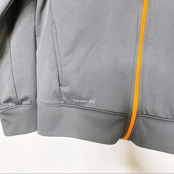 AIR JORDAN Large Youth Gray Orange Therma-Fit Full Zip Hoodie - Picture 3 of 6